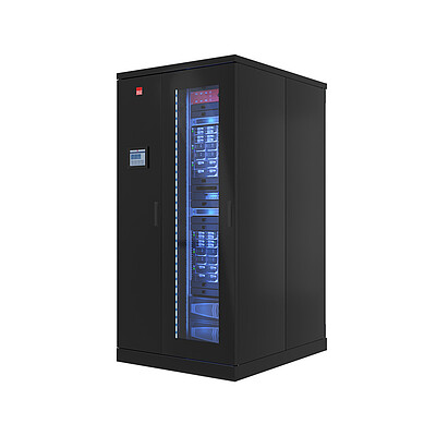 Micro DC Data center modular con enfriamiento integrado.